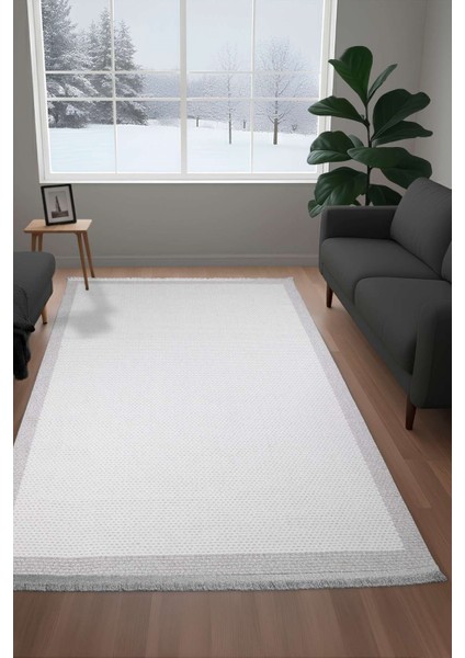 Tokyo Bukle Yumuşak Dokulu Halı Salon Mutfak Koridor Yolluk Dokuma Makine Halısı Antrasit Bordür