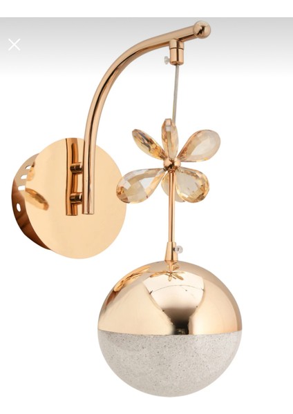 Pilli Gün Işığı Ledli Duvar Aplik Gold