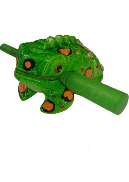 Yeşil Geleneksel Kurbağa Sesi Çıkaran Dekoratif 6cm No:1