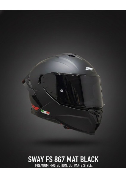 Fs -AR-867 Mat Black Full Face Kask