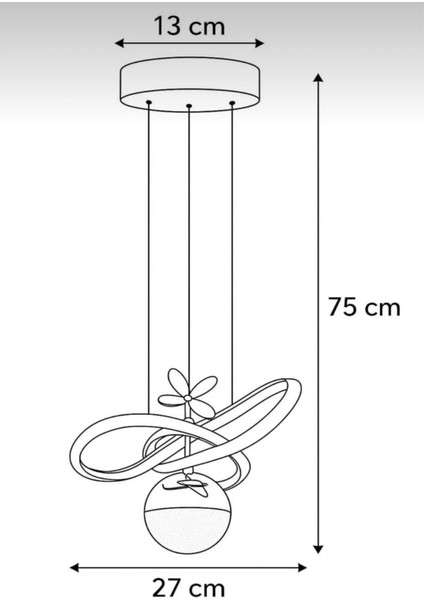 Tek Toplu Gold Kaplamalı 3 Renk Ledli Avize fiyatları