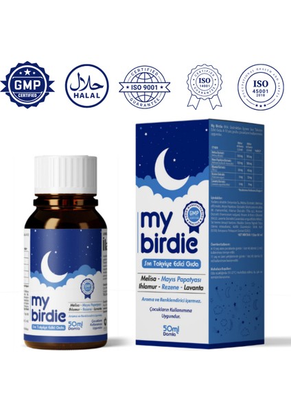 Doğal Içerikli Bitkisel Damla - %100 Doğal Melisa Papatya Rezene & Lavanta - 50 ml - 1 Adet