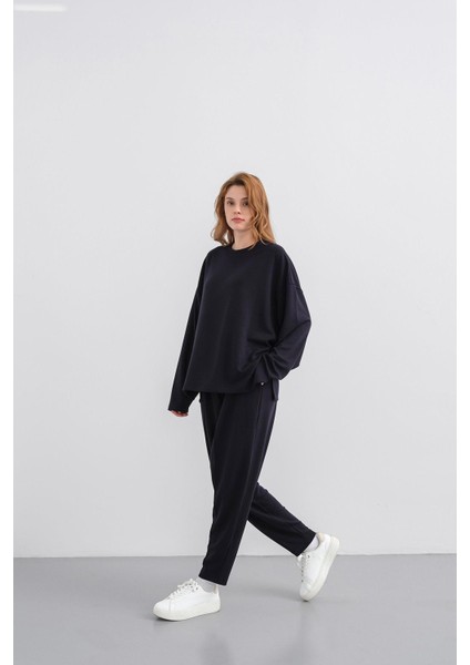 Koyu Lacivert Kadın Yumuşak Dokulu Premium Modal Kumaş Alt-Üst Takım modelleri