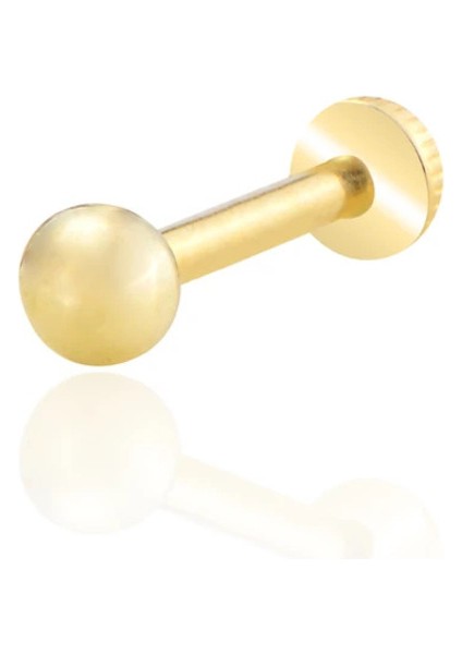 14 Ayar Altın Top Mat Model Tragus Piercing