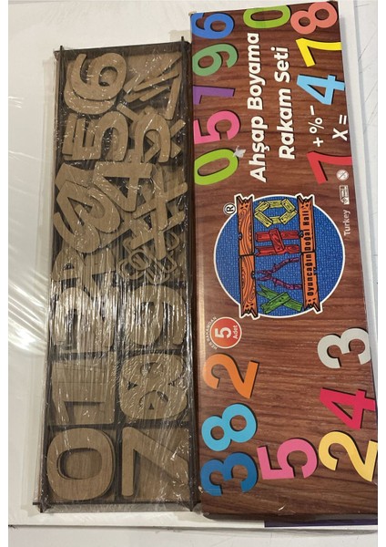 Bej Ahşap Rakam Seti, Boyama Için Harika Seçenek modelleri