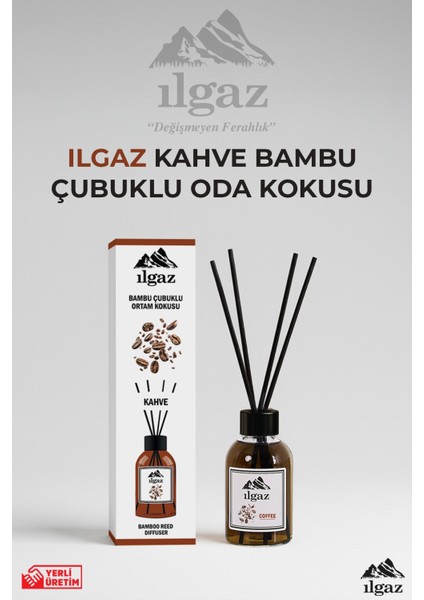 Kahve Bambu Çubuklu Oda Kokusu 110 ml | Red Diffuser Coffe Ortam Kokusu