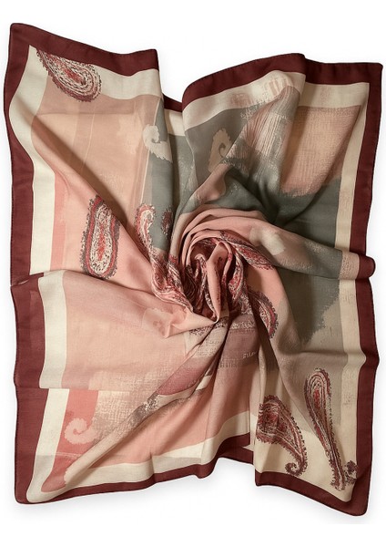 Bordo Paisley Desenli Şal