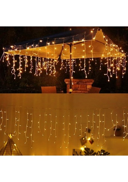 Dekoratif Saçak Perde LED Aydınlatma Iç/dış Mekan 20 Metre Eklenebilir Fiş - 8 Animasyonlu