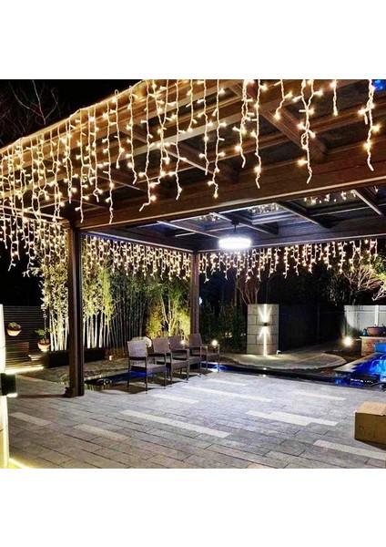 Dekoratif Saçak Perde LED Aydınlatma Iç/dış Mekan 20 Metre Eklenebilir Fiş - 8 Animasyonlu indirimleri