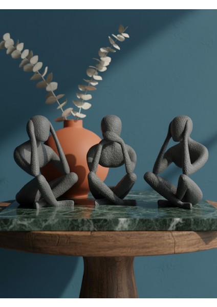Minimalist Düşünürler Heykel Seti 3'lü