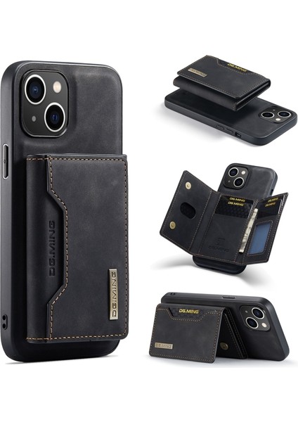 iPhone 14 Kılıf Ming Serisi 2-1 Pu Deri Kartlıklı Kapak