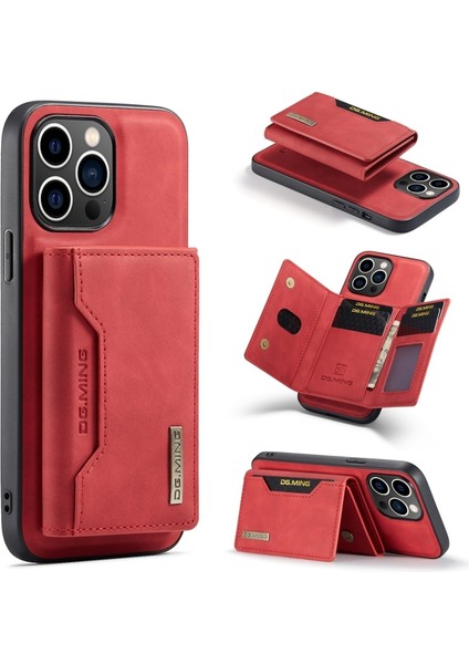 iPhone 12 Pro Kılıf Ming Serisi 2-1 Pu Deri Kartlıklı Kapak