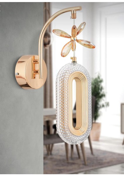 Pil Gün Işığı Ledli Lüks Duvar Aplik Gold modelleri
