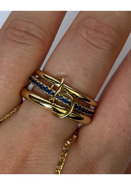 3'LÜ BLUE TAŞLI AURA YÜZÜK