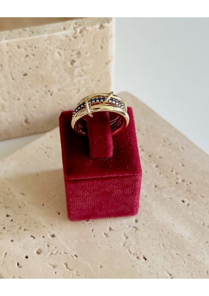 3'LÜ BLUE TAŞLI AURA YÜZÜK modelleri