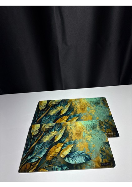 Büyük Boy Desenli Cam Kesme Tahtası (55X45 Cm) modelleri