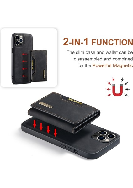 iPhone 12 Pro Kılıf Ming Serisi 2-1 Pu Deri Kartlıklı Kapak modelleri