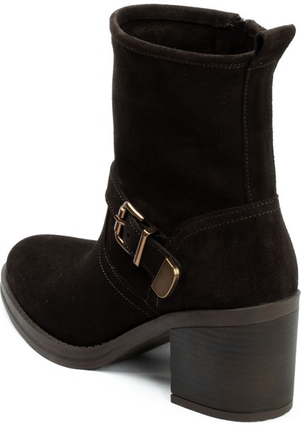 Kadın Hakiki Deri 7.5 cm Topuklu El Yapımı Tokalı Günlük Şık Bot fırsatları