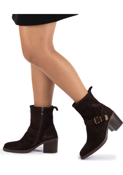 Kadın Hakiki Deri 7.5 cm Topuklu El Yapımı Tokalı Günlük Şık Bot indirimleri