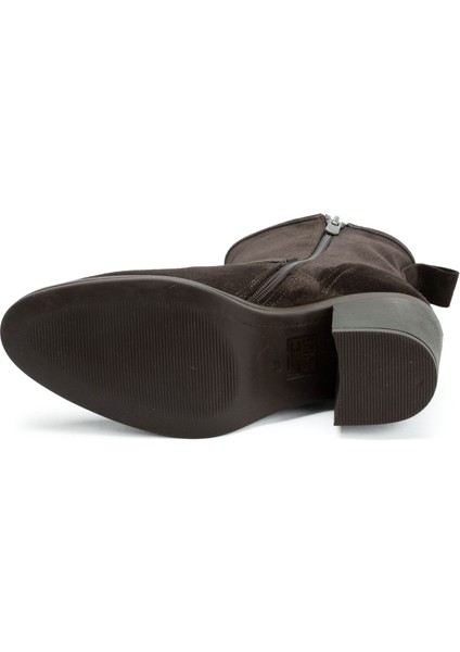 Kadın Hakiki Deri 7.5 cm Topuklu El Yapımı Tokalı Günlük Şık Bot