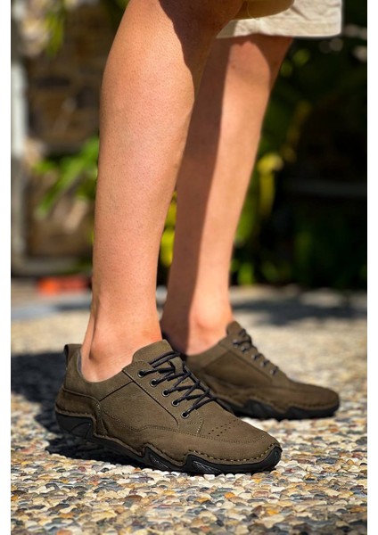 Kbdx1 Kuback Haki Deri Günlük Erkek Ayakkabı