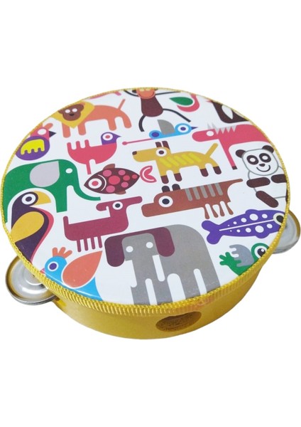 Yeşil Ahşap Bebek Eğitici Davul ve Ritim Seti