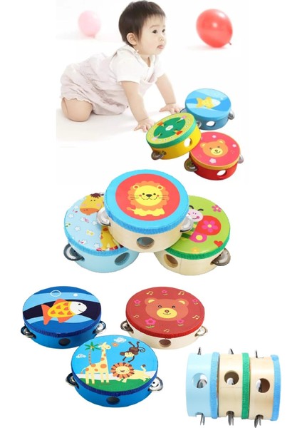 Yeşil Ahşap Bebek Eğitici Davul ve Ritim Seti fiyatları