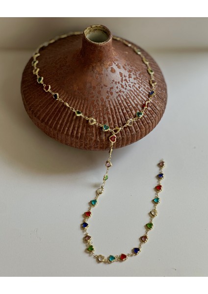 RENKLİ KALPLİ Y KOLYE fiyatları