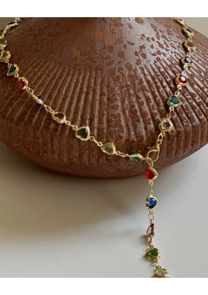 RENKLİ KALPLİ Y KOLYE fırsatları