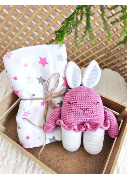 Müslin Battaniye ve Amigurumi Uyku Arkadaşı Seti