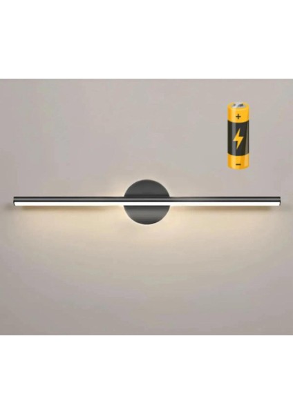 Pilli Siyah Kasa Gün Işığı LED Duvar Aplik