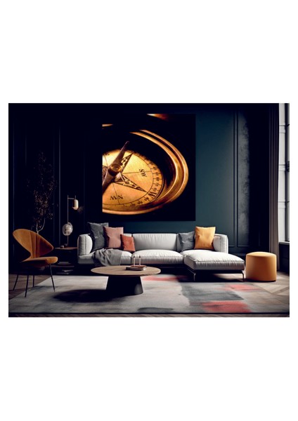 Muhteşem Eski Pusula Temperli Cam Üzerine Tablo Sevgilinize Yılbaşı Hediye fiyatları