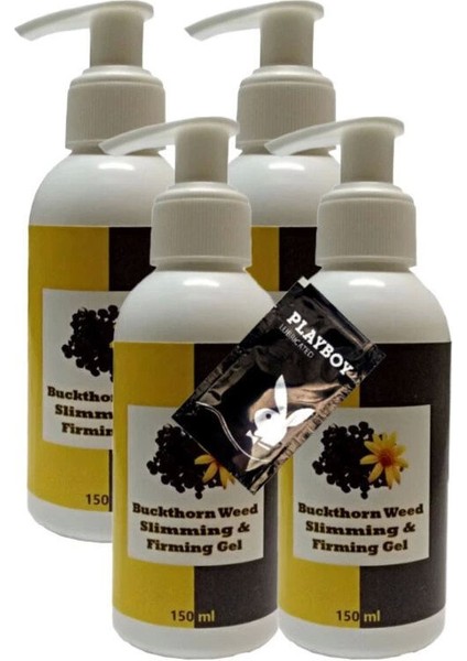 Süper Buck Thorn Weed Slimming Bacak Bel Bakım Masaj Kremi 4X150 ml + 1 Adet Jel ile