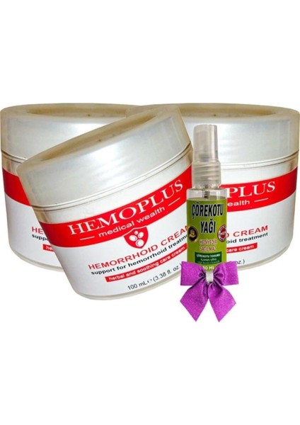 Süper Hemoplus Bakım Kremi 100 ml x 3 Adet + Çörek Otu Yağı 30 ml