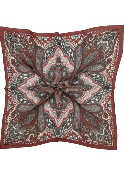 Kadın Kırmızı Siyah Desenli Şal – Paisley & Floral Modern Tasarım fiyatları