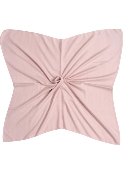 Kadın Düz Pudra Eşarp – Yumuşak Dokulu Ince Şeritli Kare Model fiyatları