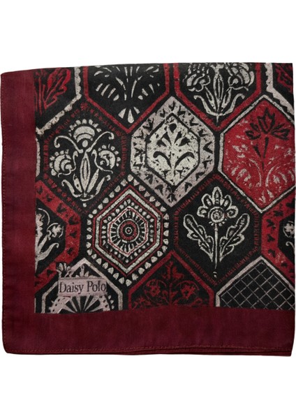 Bordo Siyah Etnik Desenli Eşarp fiyatları