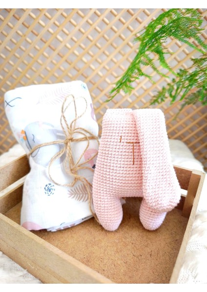 Müslin Battaniye ve Amigurumi Uyku Arkadaşı Seti