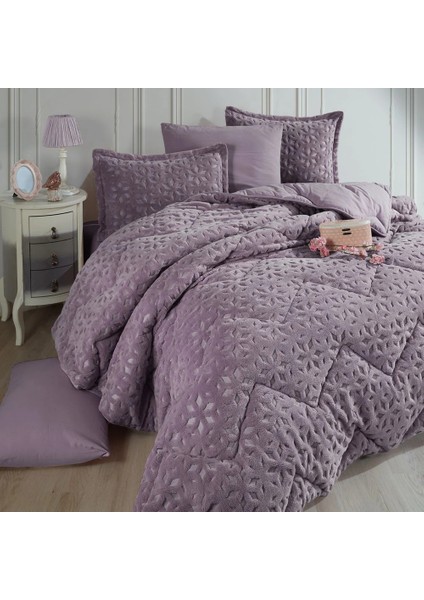 Wellsoft Jakarlı Çift Kişilik Uyku Seti Babil V5 Lila
