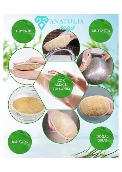 Anatolia Soap 1978 Yüz Vücud Kabak Lifi Doğal Lifler Peeling Temizleyici Arındırıcı. 1 Adet. modelleri