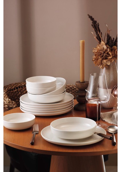 Moderna 12 Parça 4 Kişilik Yemek Takımı Beyaz