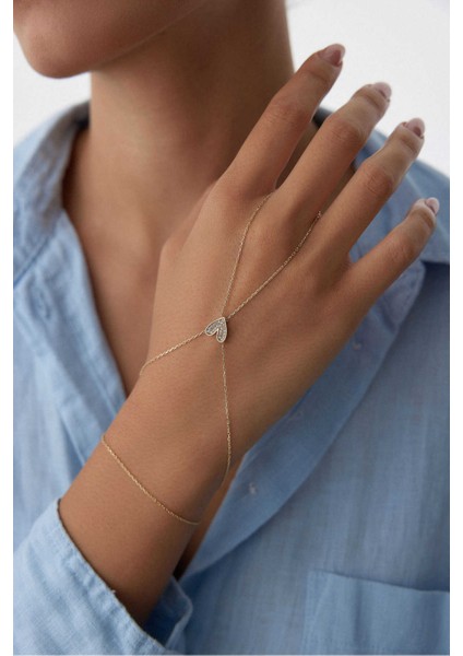 14 Ayar Altın Taşlı Kalp Şahmeran