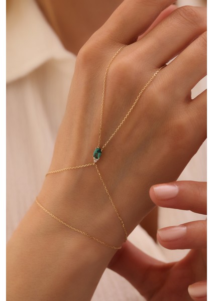 14 Ayar Altın Oval Zümrüt Şahmeran fiyatları