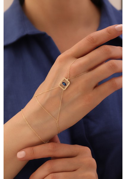 14 Ayar Altın Nazar Boncuğu Şahmeran