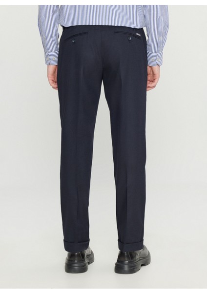 Lastikli Bel Duble Paça Slim Fit Lacivert Erkek Pantolon ACE001261487_LAC indirimleri