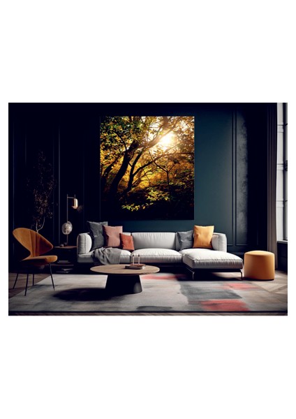 Muhteşem Güneş ve Ağaç Temperli Cam Üzerine Tablo Sevgilinize Yılbaşı Hediye fiyatları