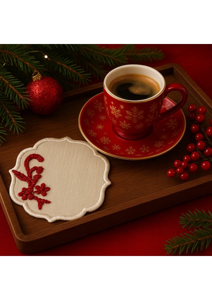 El Emeği Premium Kahve Sunum Altlığı – Nakışlı Şık Sunumluk,yılbaşı Hediyelik Özel Ürün modelleri