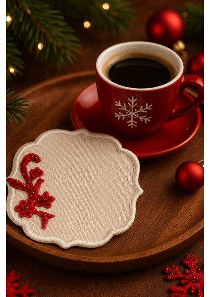 El Emeği Premium Kahve Sunum Altlığı – Nakışlı Şık Sunumluk,yılbaşı Hediyelik Özel Ürün indirimleri