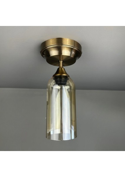 Windy Cam Bal Rengi Tekli Kalın Piramit Başlık Retro Salon Aydınlatma