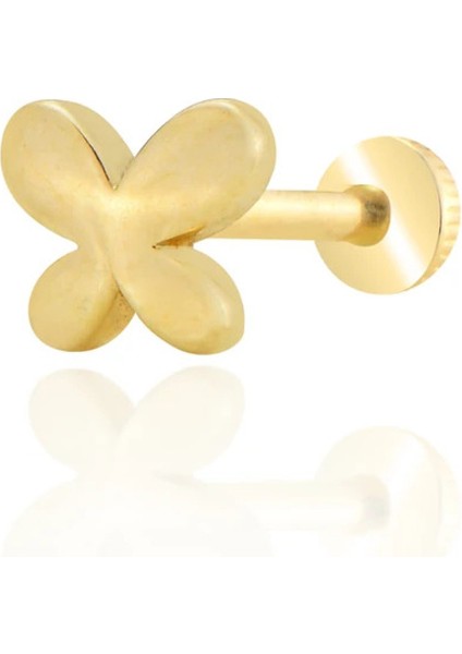 14 Ayar Altın Taşsız Kelebek Tragus Piercing